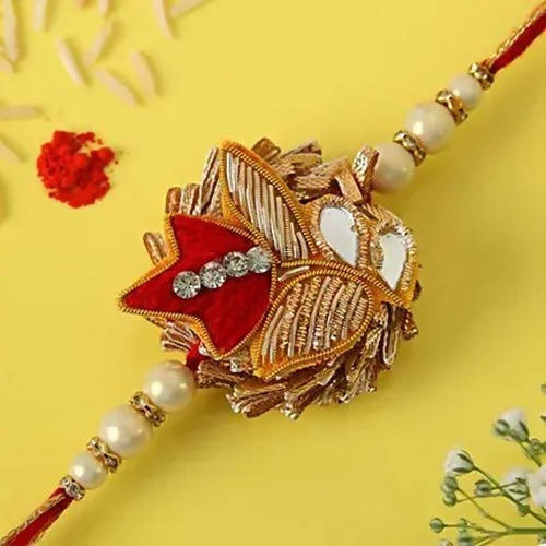 Exclusive Zardosi Rakhi & Kaju Rolls Box - Distacart