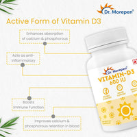 Thumbnail for Dr. Morepen Vitamin D3 600 IU Capsules - Distacart