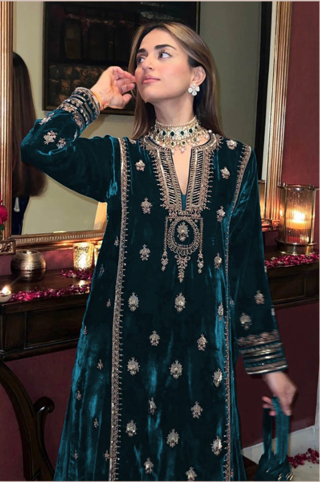 Embroidery salwar hot sale suit material