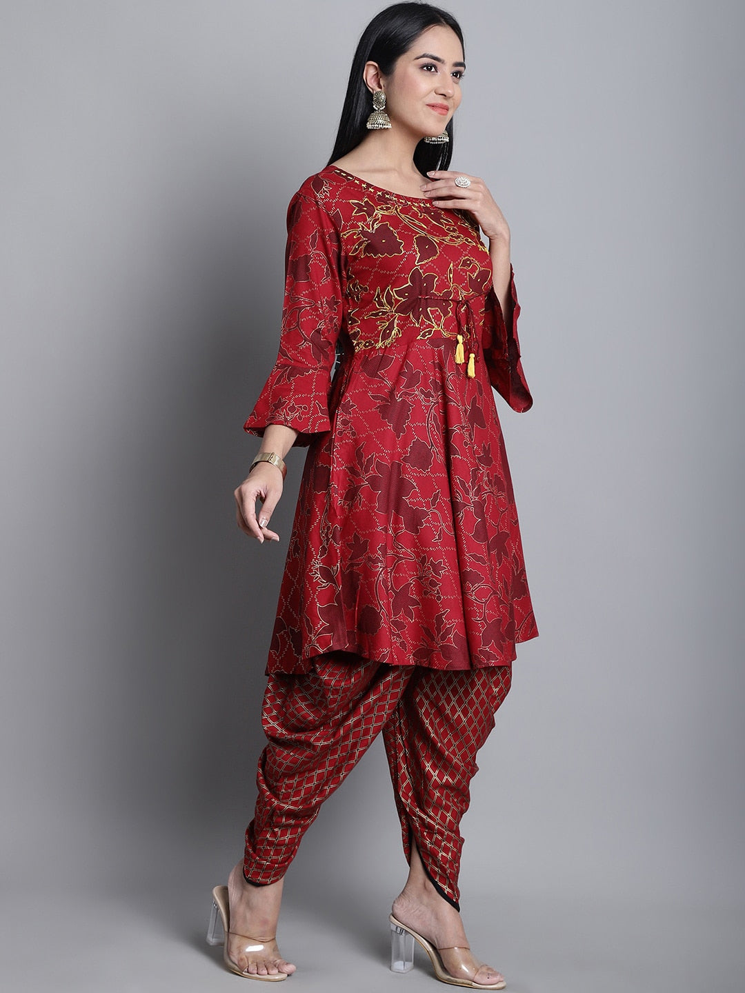 Lavanya The Label Women Floral Printed Empire Kurta with Dhoti Pants -  Absolutely Desi