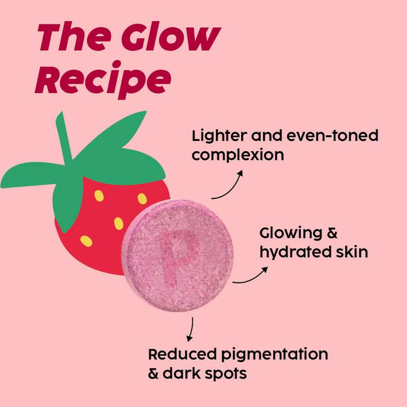 PLIX The Plant Fix Glowy Skin Effervescent Tablets - Strawberry - Distacart