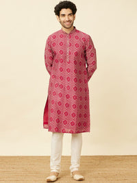 Thumbnail for Manyavar Geometric Printed Mandarin Collar Kurta & Churidar - Distacart