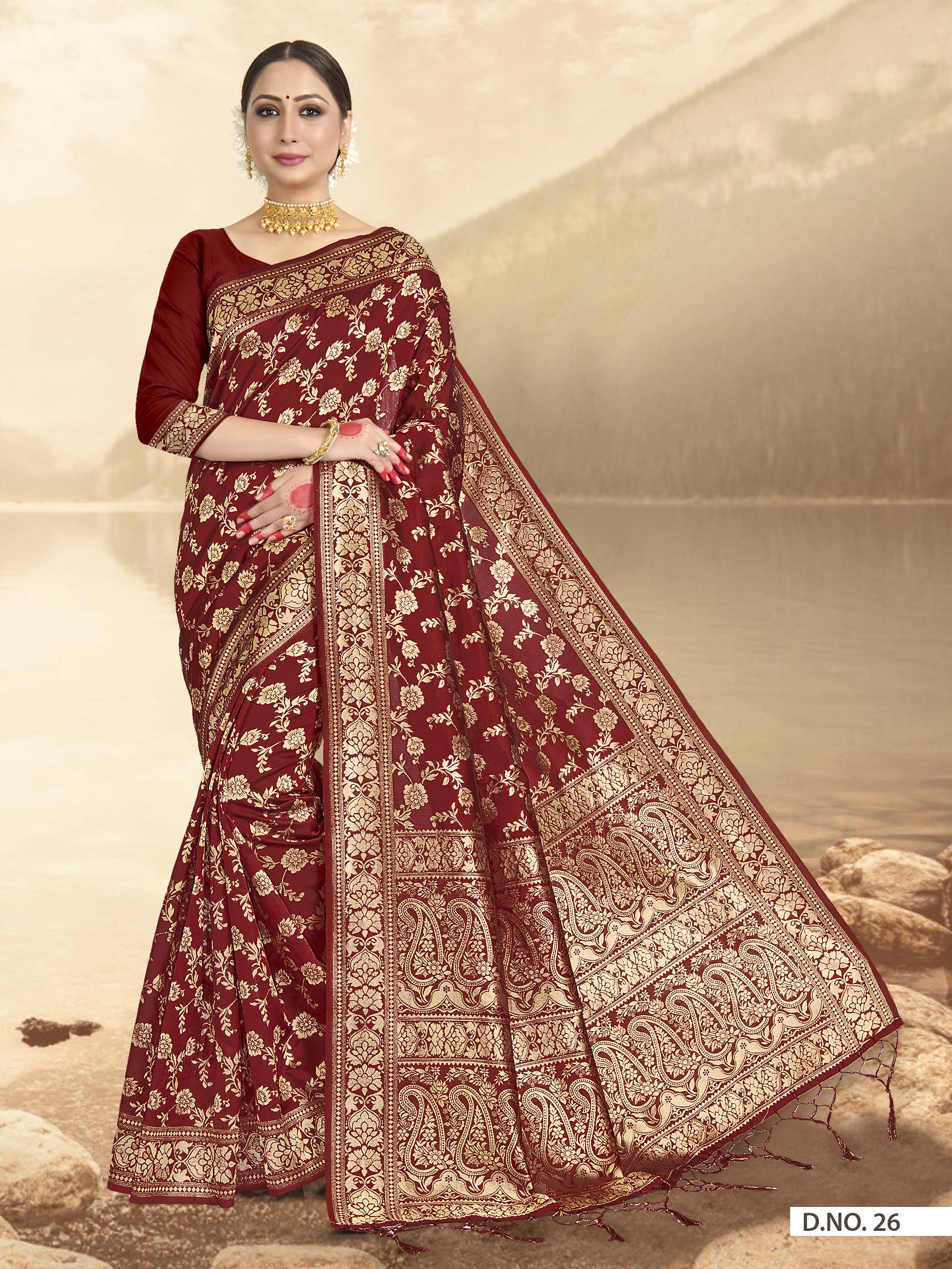 Buy FACE DEAL Saree Women Maroon Woven Silk Blend Banarasi Saree Online at  Best Prices in India - JioMart.