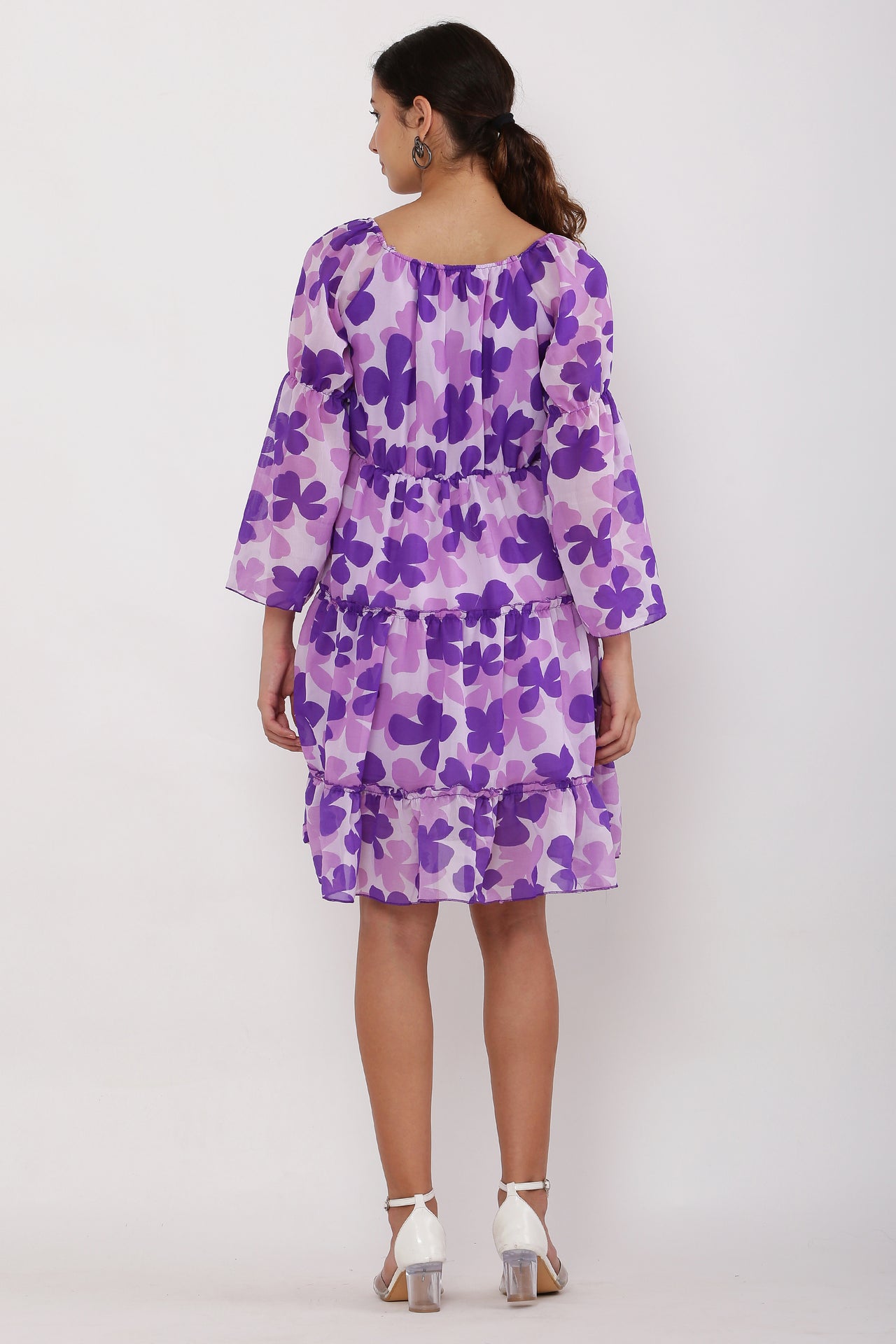 PAVONINE Purple Color Flower Notch Midi For Girls - Distacart