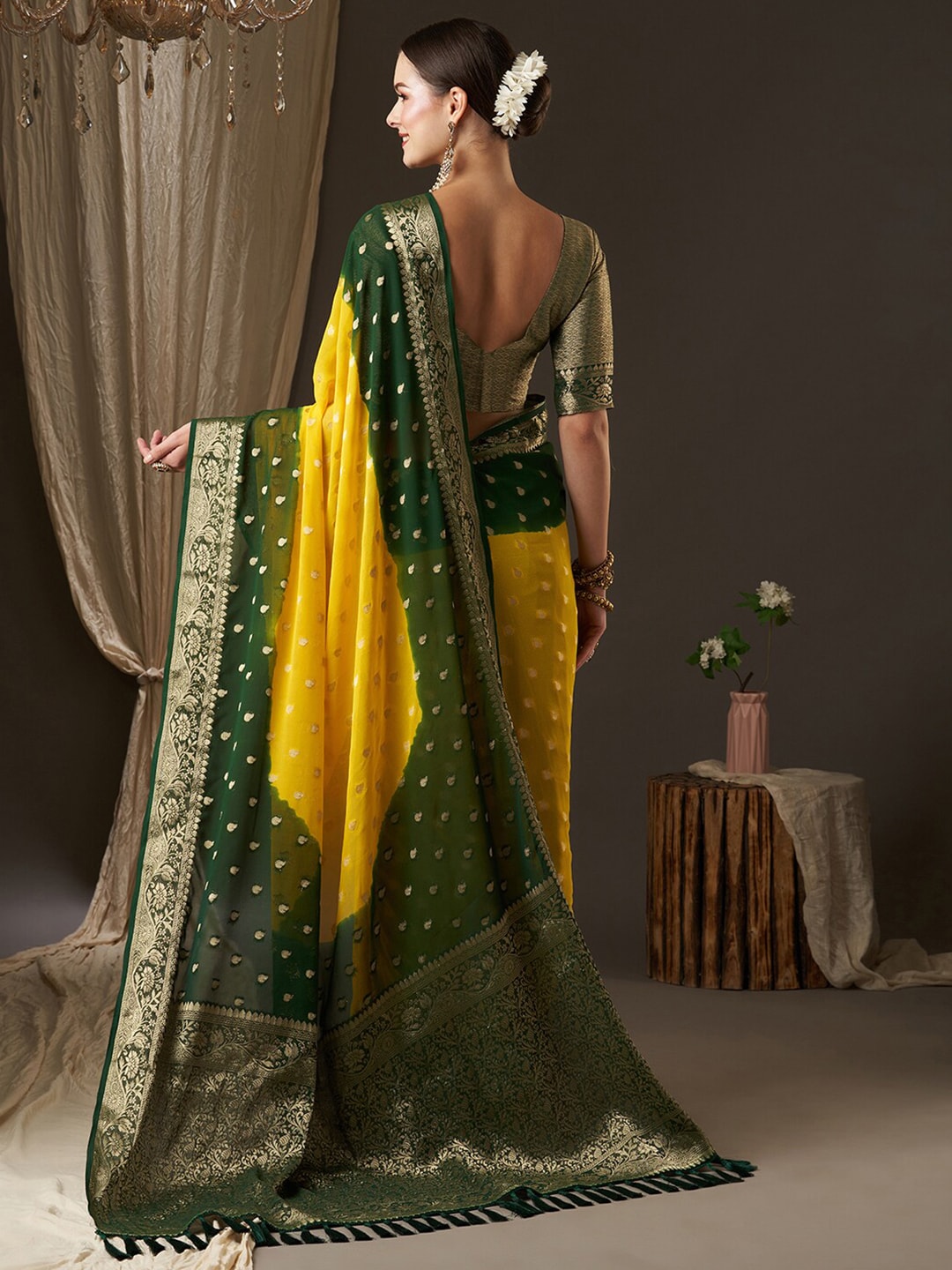 Designer Yellow Pure Georgette Saree