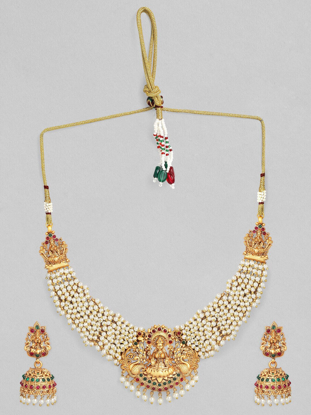 Rubans 24K Gold Plated Divine Lakshmi Necklace Set - Distacart