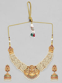 Thumbnail for Rubans 24K Gold Plated Divine Lakshmi Necklace Set - Distacart