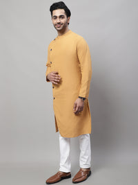 Thumbnail for Even Apparels Mustard Sherwani Kurta With Asymetrical Cut - Distacart