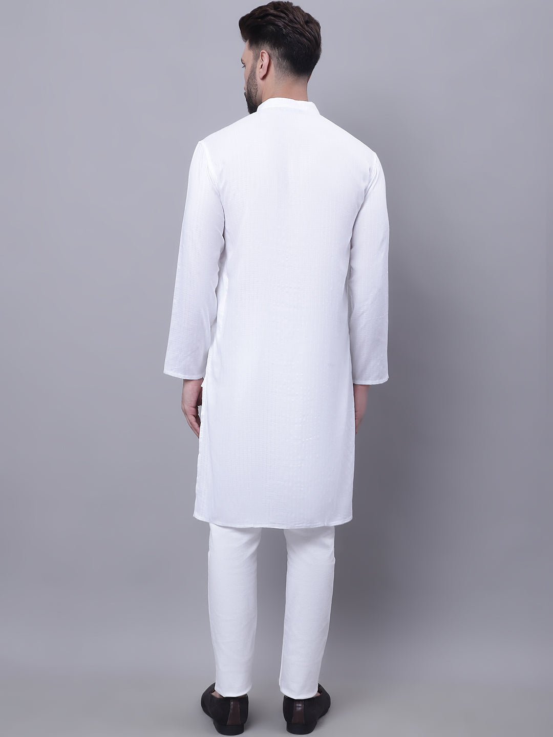 Even Apparels White Pure Cotton Kurta With Band Collar - Distacart