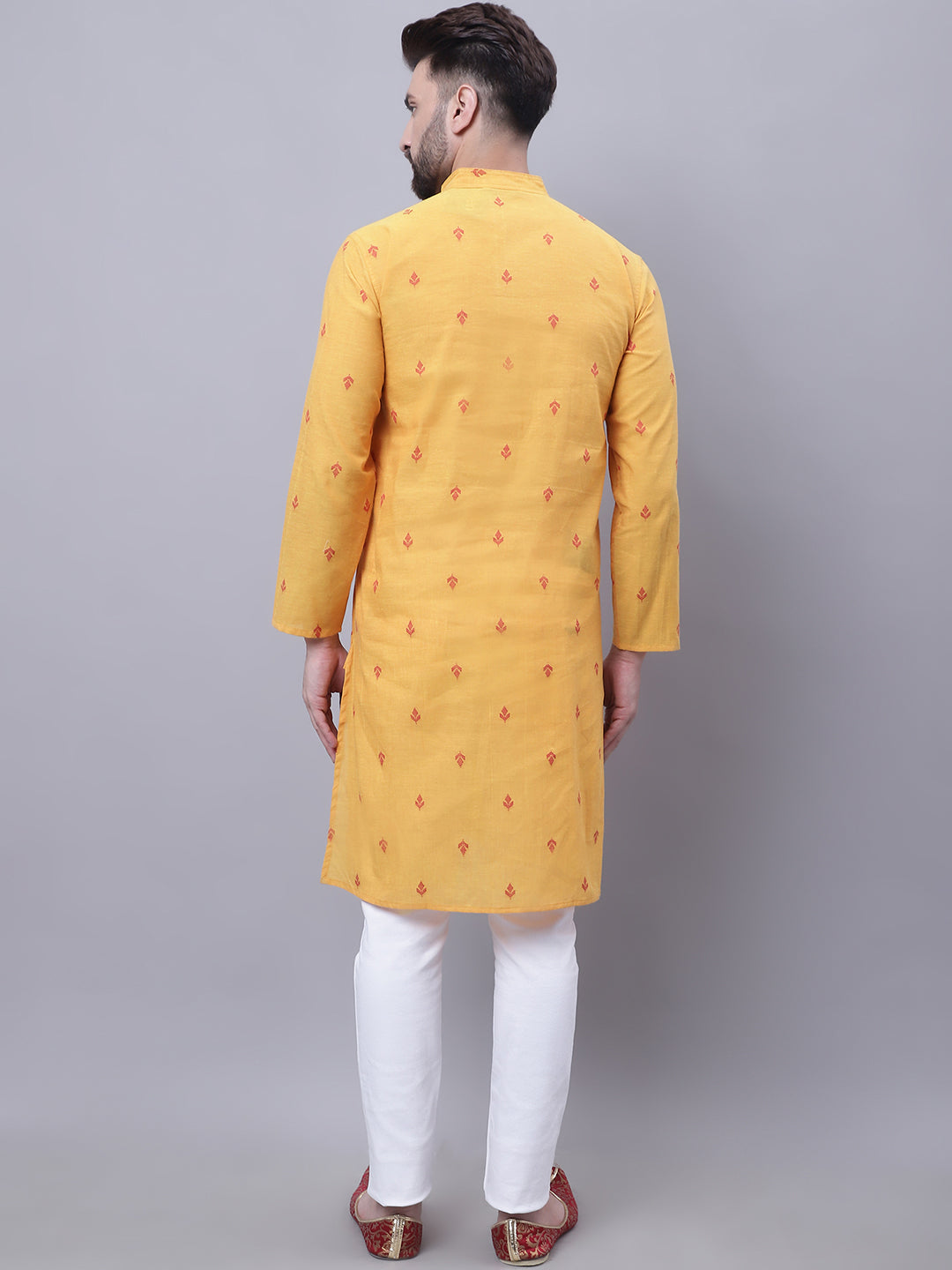 Even Apparels Yellow Pure Cotton Kurta With Band Collar - Distacart