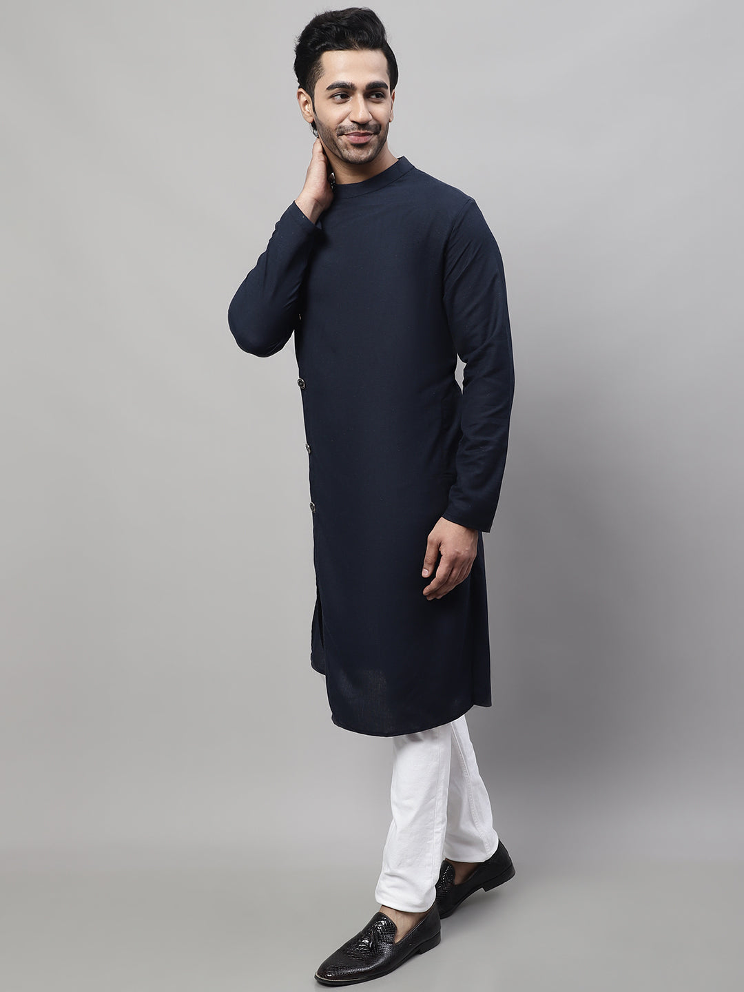 Even Apparels Blue Sherwani Kurta With Asymetrical Cut - Distacart