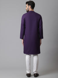 Thumbnail for Even Apparels Purple Sherwani Kurta With Asymetrical Cut - Distacart