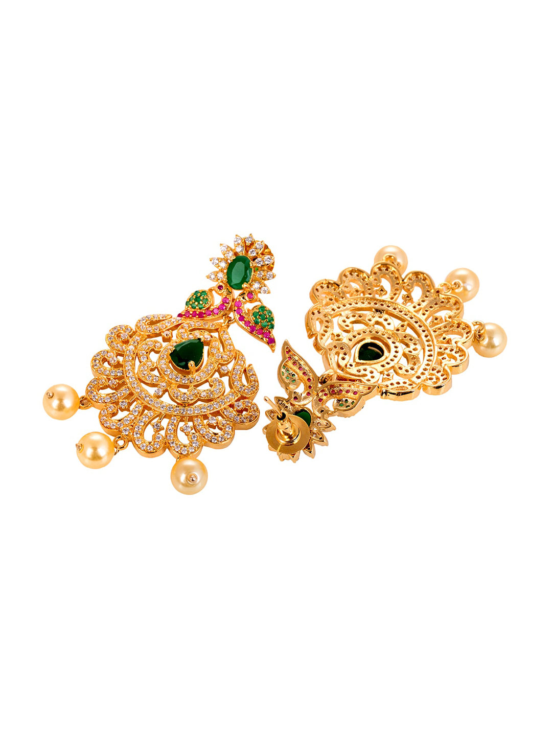 Saraf RS Jewellery Women Gold and Green Gold-Plated Jewellery Set - Distacart