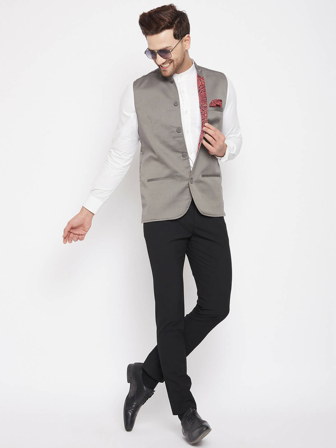 Buy Khakhi 3-Piece Ethnic Suit for Men by hangup Online | Ajio.com