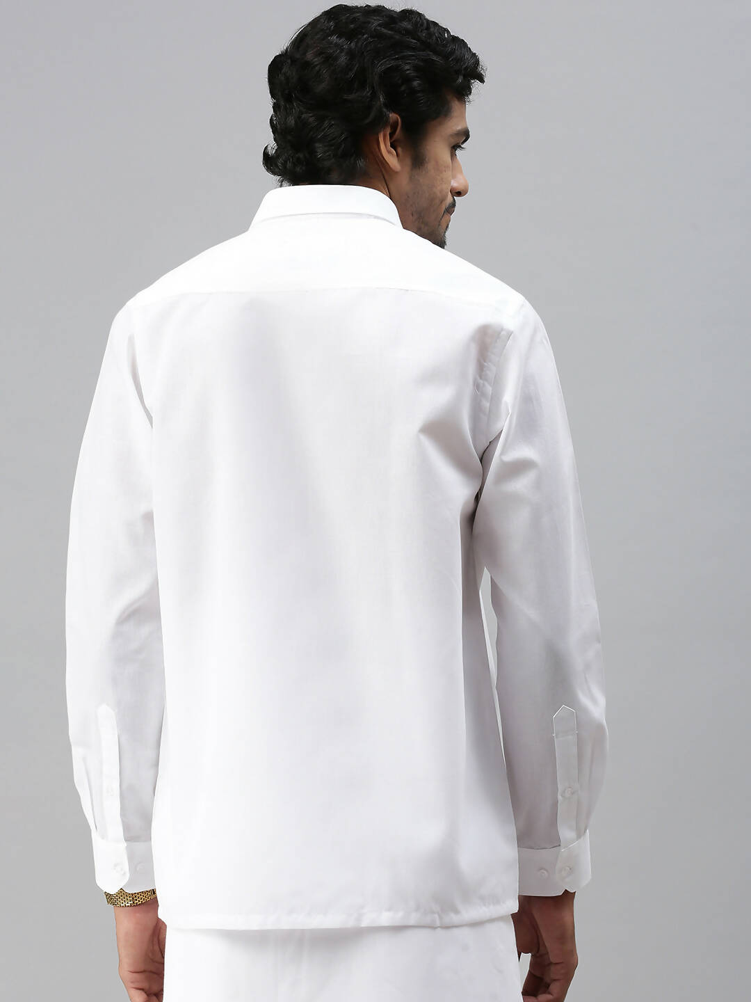 Ramraj Cotton Mens Full Sleeve Formal White Shirt