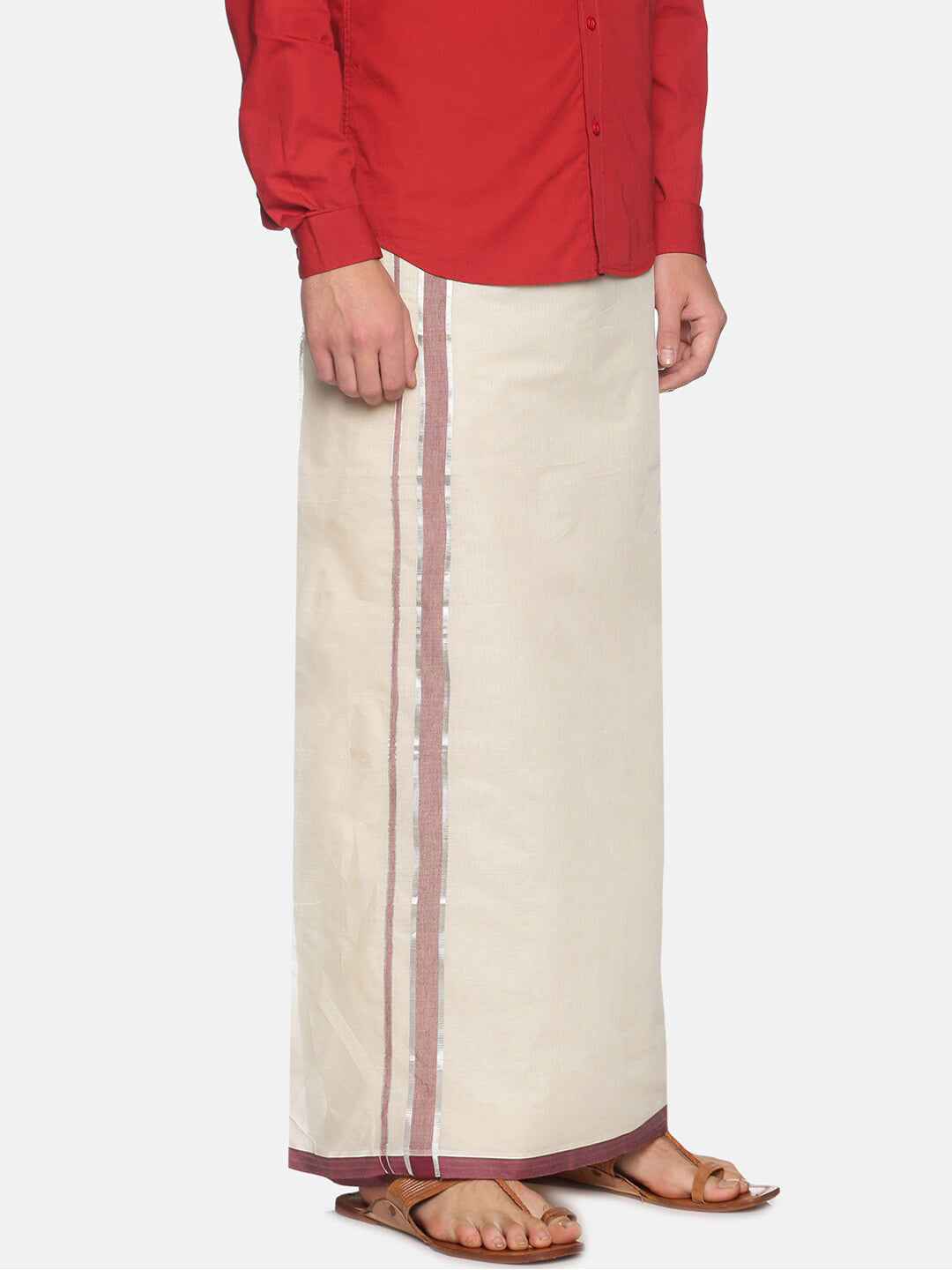 Sethukrishna Men Off White Traditional Kerala Double Mundu - Distacart