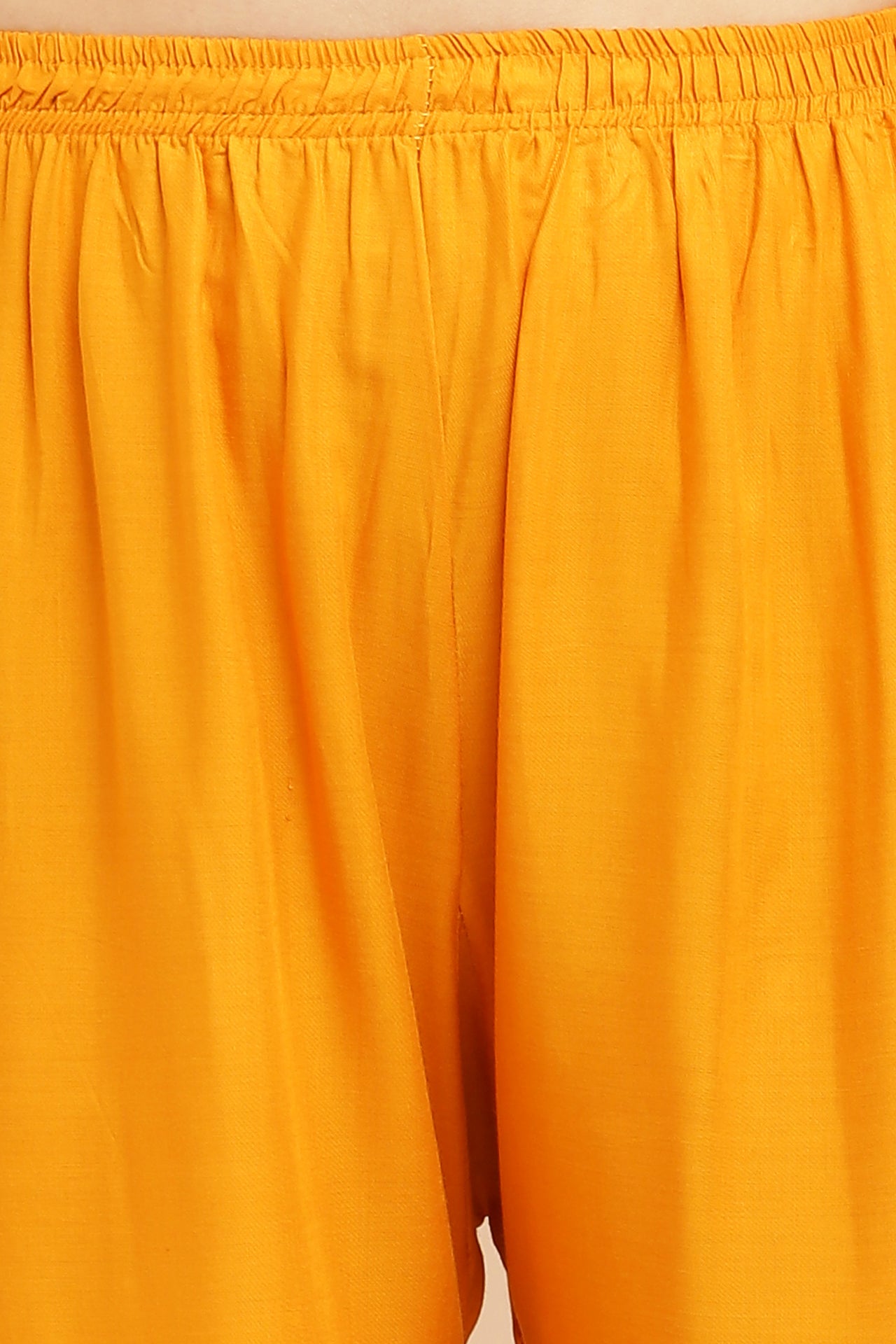 PAVONINE Mustard Color Straight Fit Rayon Fabric Palazzo - Distacart