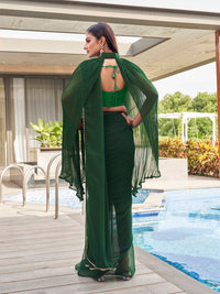 Thumbnail for Tikhi Imli Green Gotta Patti Saree With Pleated cape - Distacart