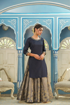 Buy online Embroidered Semi-stitched Kurta-skirt Suit from Suits & Dress  material for Women by Mf Next for ₹2039 at 71% off | 2024 Limeroad.com