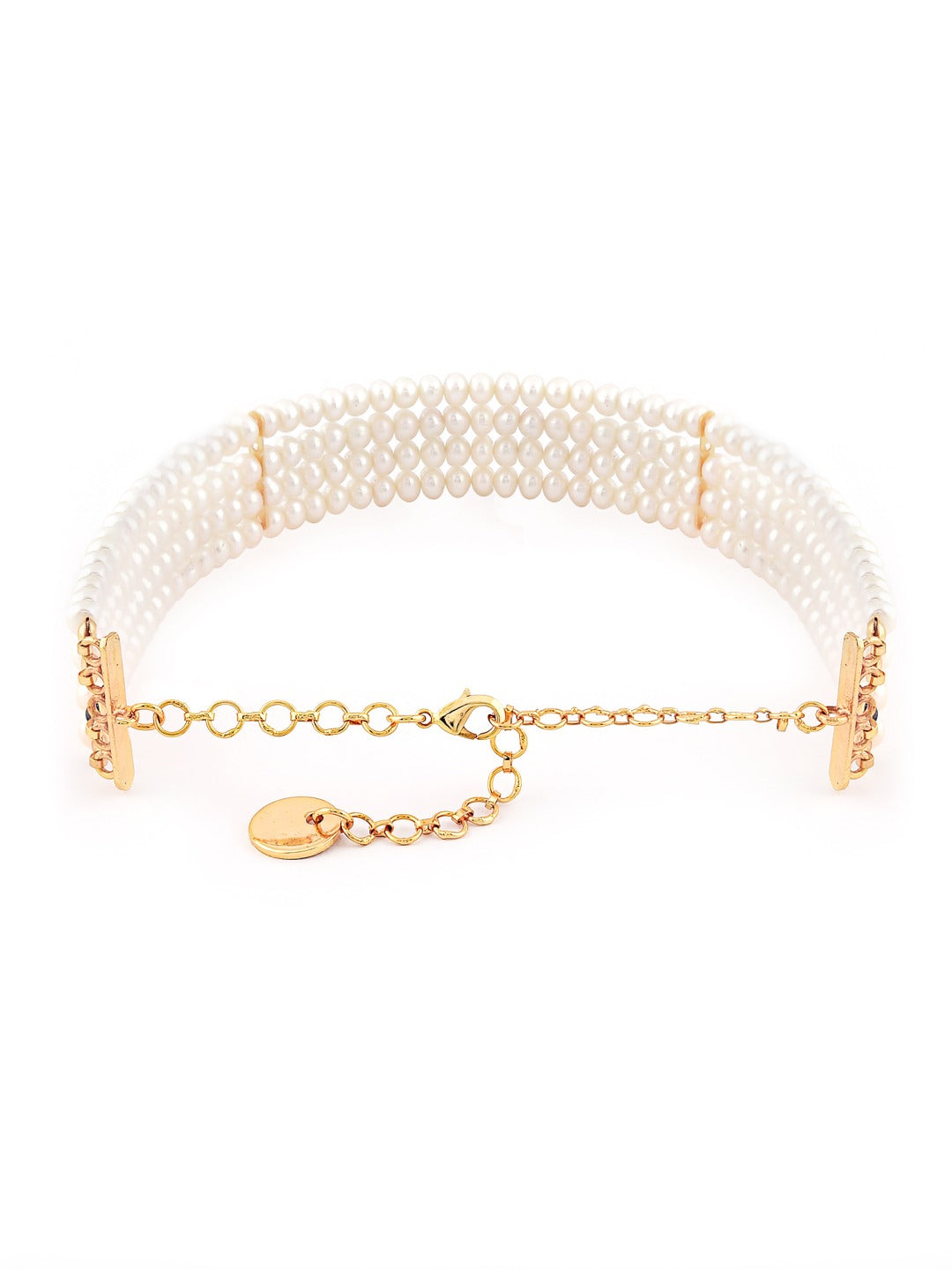 Buy Zaveri Pearls Gold Toned & Navy Kundan Blue Ring Bracelet - Bracelet  for Women 9013305 | Myntra