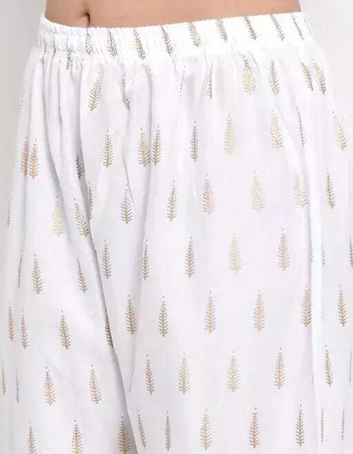 PAVONINE White Color Rayon Fabric Bhutta Print Palazzo For Women - Distacart