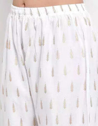 Thumbnail for PAVONINE White Color Rayon Fabric Bhutta Print Palazzo For Women - Distacart