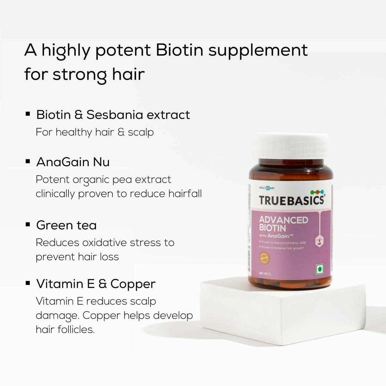 TrueBasics Advanced Biotin with AnaGain Tablets - Distacart