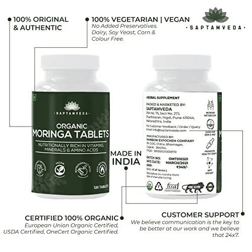 Saptamveda Organic Moringa Tablets