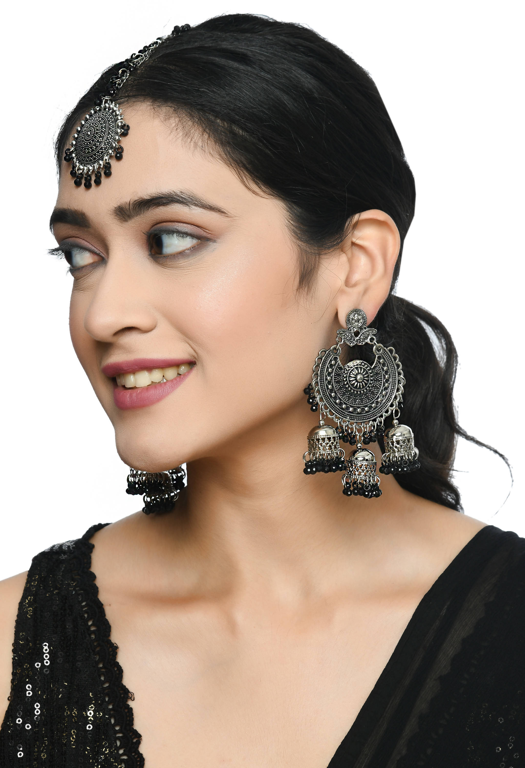 Buy online Black Brass Jhumka Earring from fashion jewellery for Women by  Admier for ₹409 at 71% off | 2024 Limeroad.com