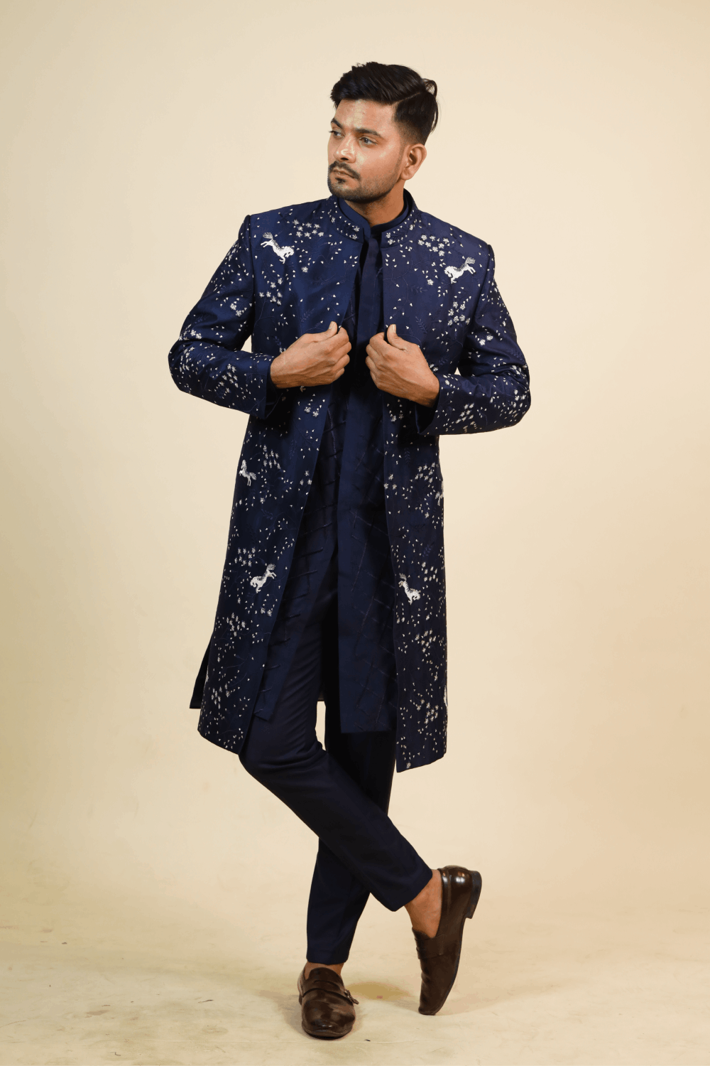 Flying Unicorn Designer Men's Kurta by Hilo Designs - Distacart