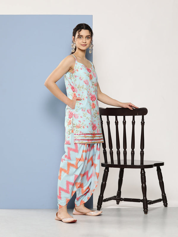 Buy Ahalyaa Women Floral Printed Gotta Patti Kurti With Dhoti Pants