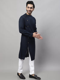 Thumbnail for Even Apparels Blue Sherwani Kurta With Asymetrical Cut - Distacart