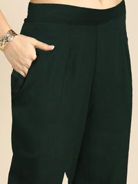 Thumbnail for All About You Women Green & Gold-Toned Gotta Patti Kurta with Trousers & With Dupatta - Distacart