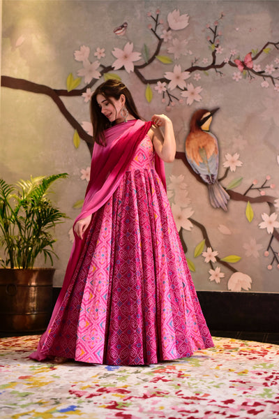 Everywhere Designer Pink Silk Cotton Stitched Suit With Dupatta - Anbazaar - Distacart