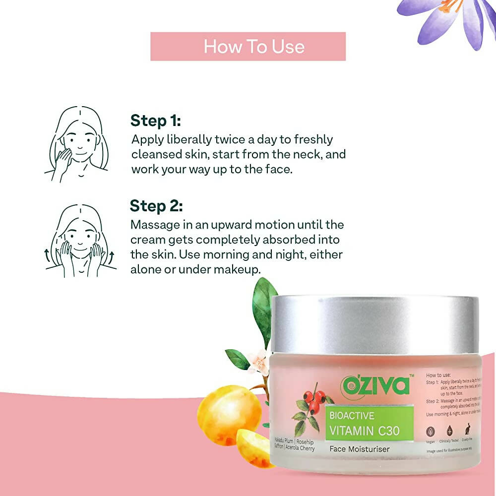OZiva Bioactive Vitamin C30 Face Moisturiser - Distacart