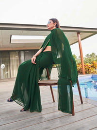 Thumbnail for Tikhi Imli Green Gotta Patti Saree With Pleated cape - Distacart