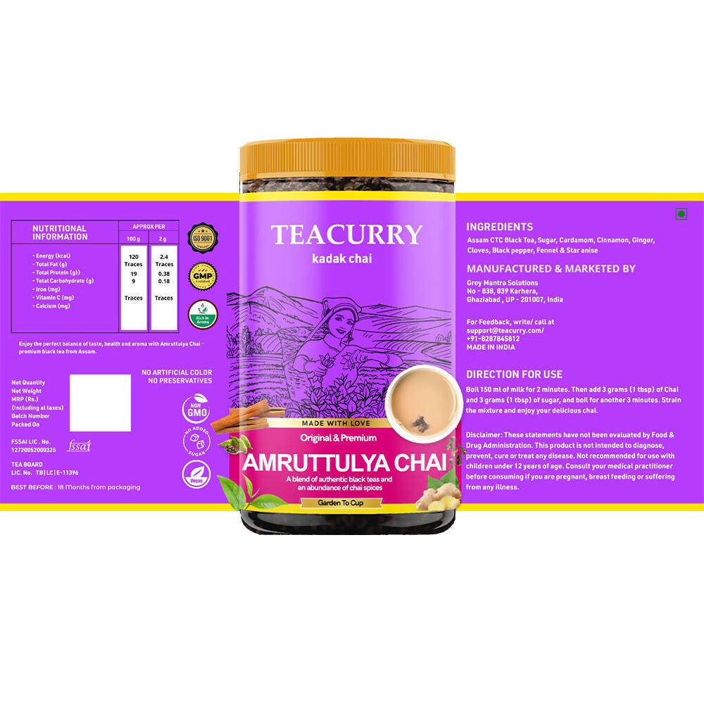 Teacurry Amruttulya Chai Powder - Distacart