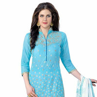 Thumbnail for Cotton Salwar Suit Blue - Distacart