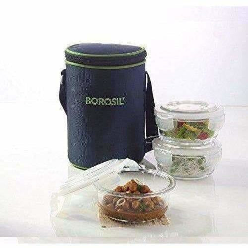 Microwavable Containers with Lunch Bag, 400ml, Set of 3 - Distacart