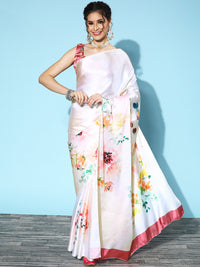 Thumbnail for Saree Mall Floral Saree with Printed Border - Distacart