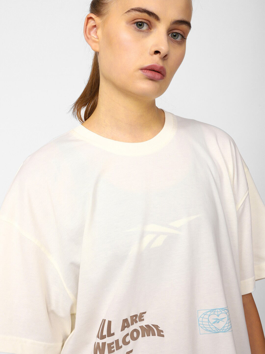 Reebok Printed Pure Cotton Oversized T-Shirt - Distacart