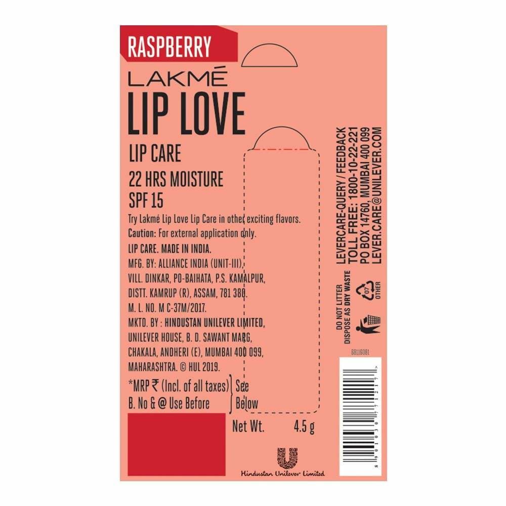 Lakme Lip Love Gelato Chapstick - Raspberry - Distacart