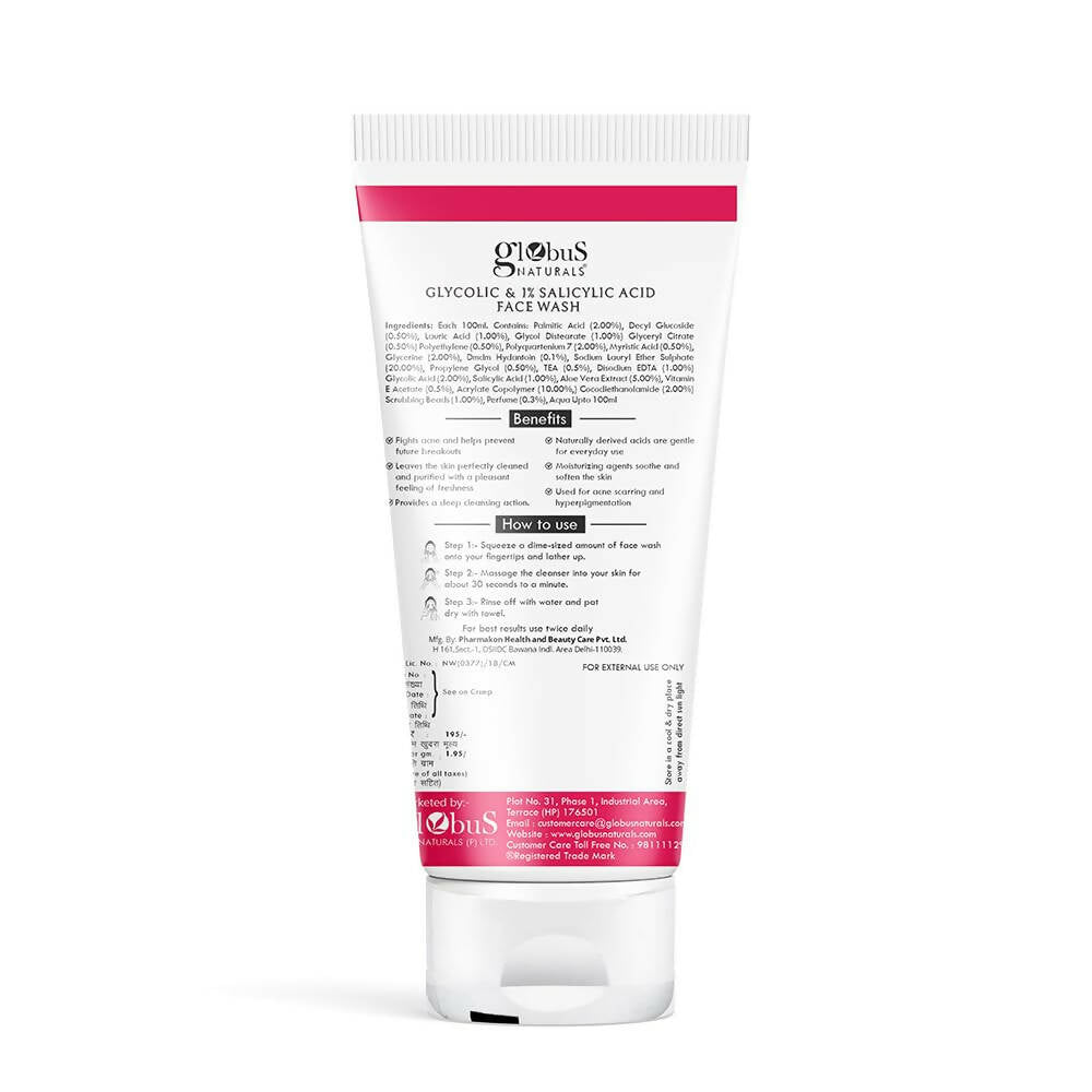 Globus glycolic and salicylic store acid face wash