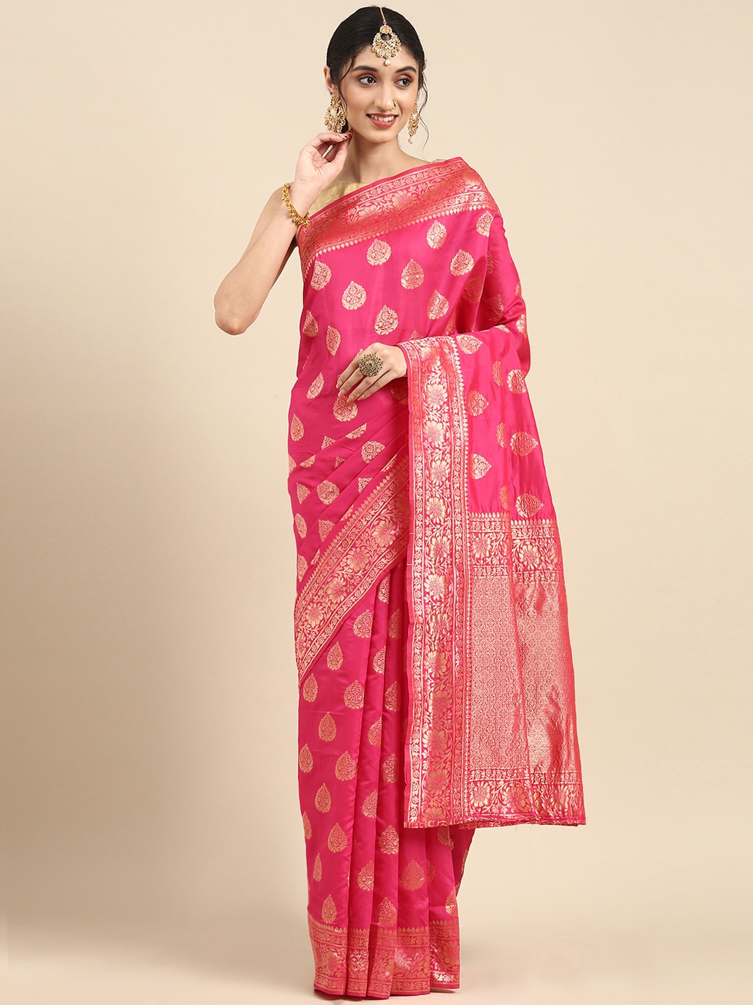 Buy online Women Zari Work Banarasi Saree With Blouse from ethnic wear for  Women by Riwazo for ₹3849 at 60% off | 2024 Limeroad.com