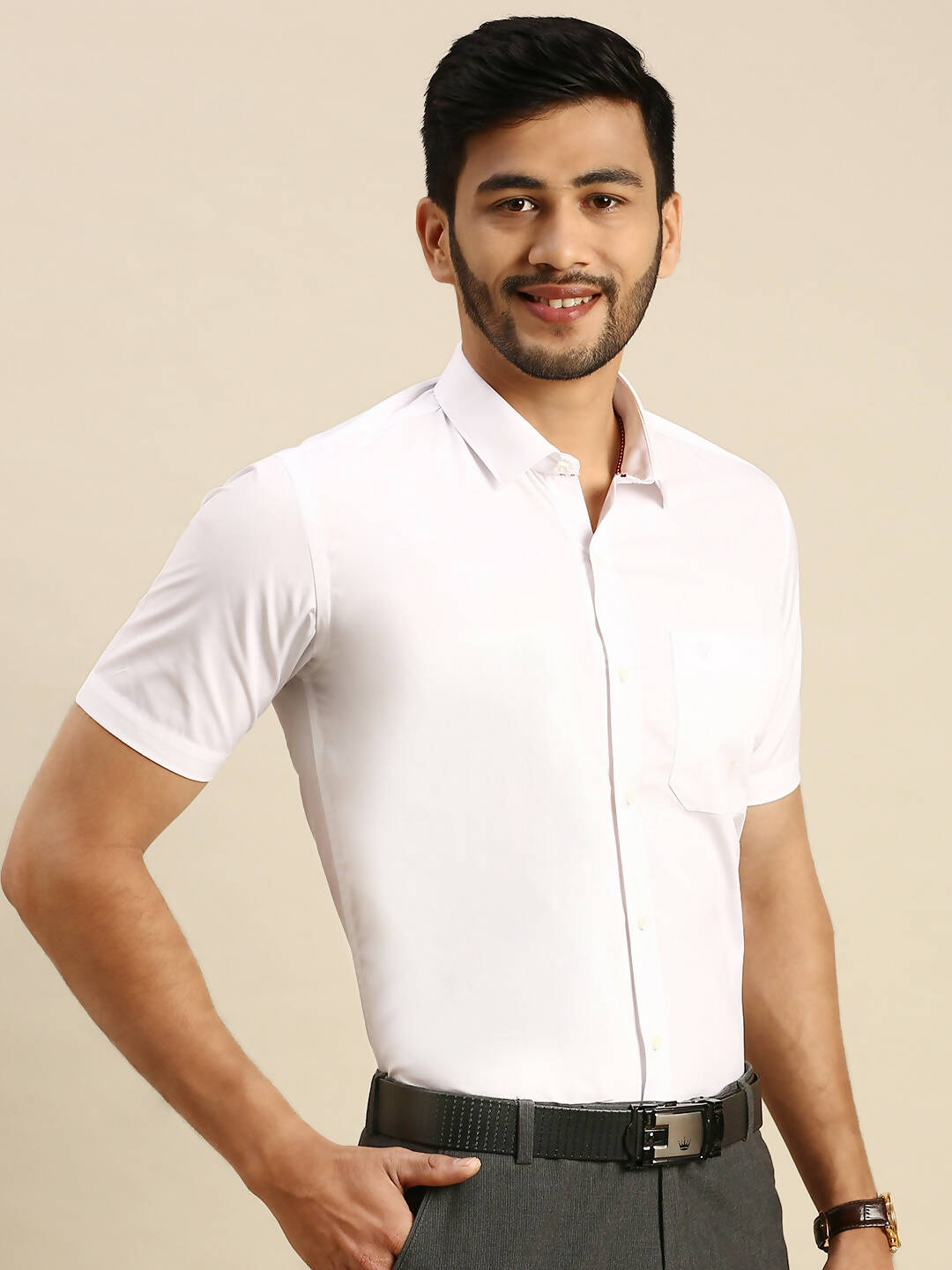 Buy Ramraj Cotton Mens Half Sleeve White Shirt Plus Size - Soft