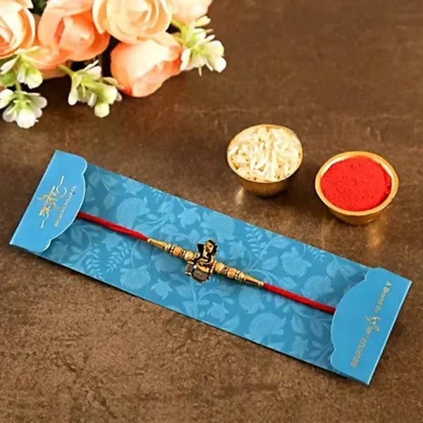 Devotional Lord Ganesha Rakhi & Healthy Almonds - Distacart