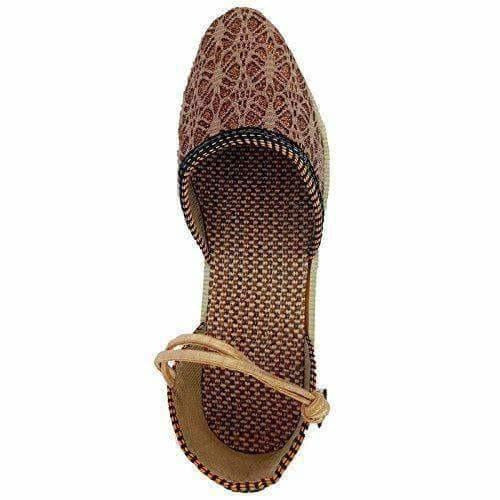 Ethnic Wear Rajasthani Jaipuri Special Designer Handwork Sandals with Fine Heels - Distacart