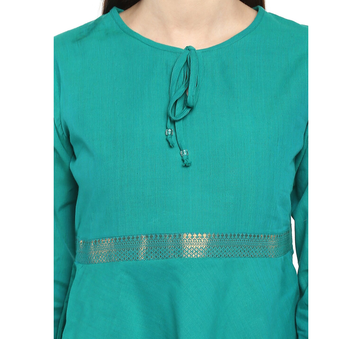 Wahe-NOOR Women's Sea Green Solid Peplum Top - Distacart