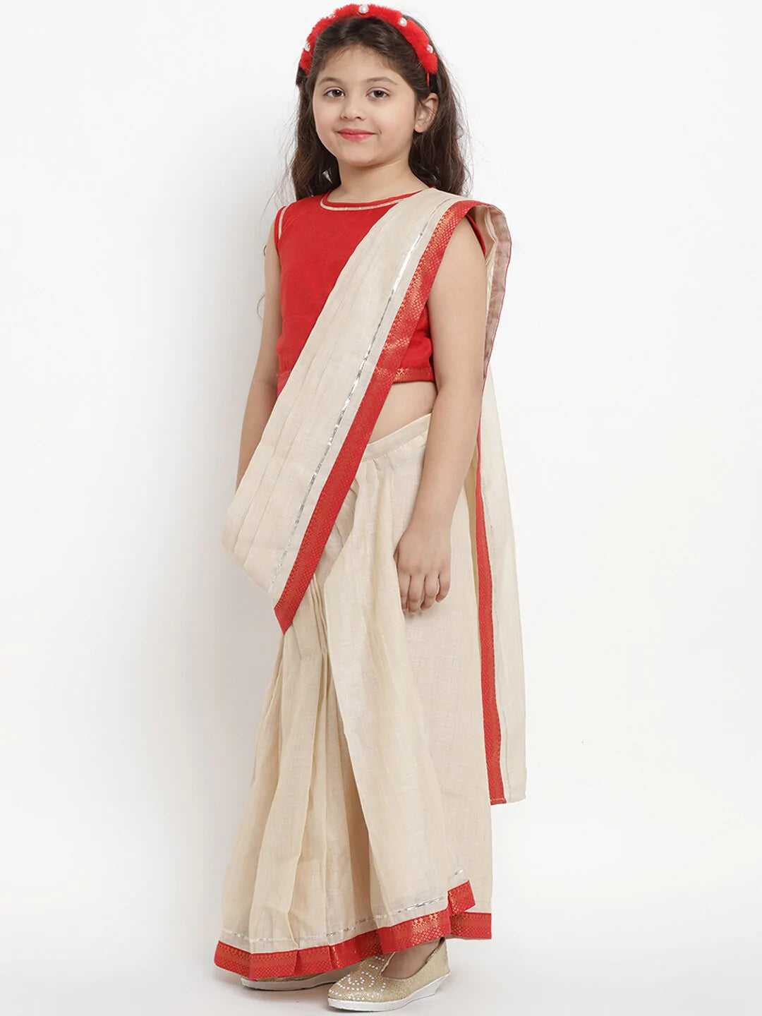 Off-White Half and Half Saree Set - Aaryaa by KK - East Boutique