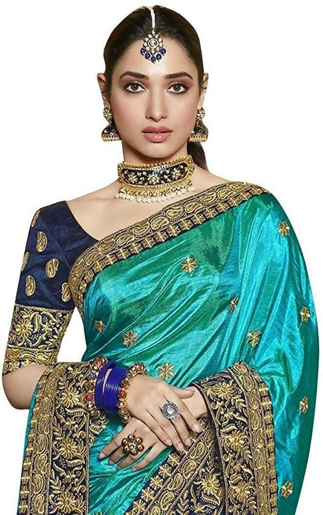 Rama Green Color Soft Banarsi Silk Saree Beautiful Art Silk Jacquard Border  Saree With Unstitched Runing Blouse for Women Wedding Wear Saree - Etsy